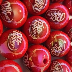 Beads Dr P Pop 16mm 4 Pieces Acrylic UV Print Loose Beads Crafting Bubblegum‎